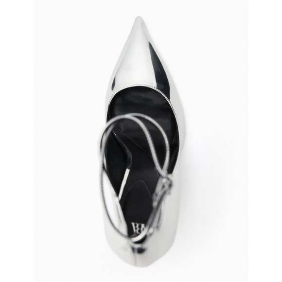 NEW! Zara Silver Metallic Heels - Picture 5 of 13